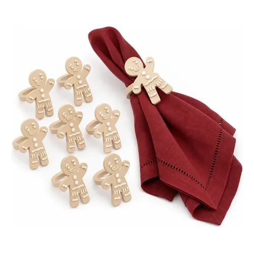 Kit 8 Anéis Porta Guardanapo Natal Homem Biscoito Gingerbread Biscoito Decoração Enfeite Natal — imagem 2 de 2