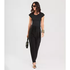 Blusa Feminina Com Franzido Dianna Preto