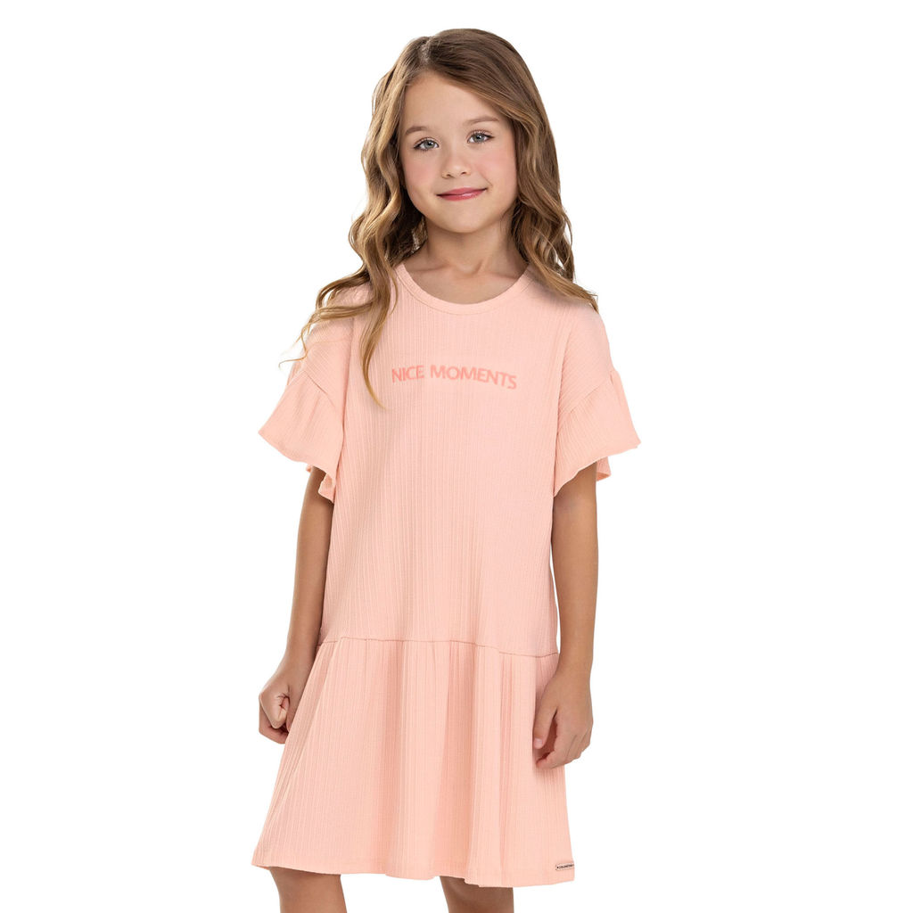 Vestido Infantil Menina Amplo Colorittá Rosa