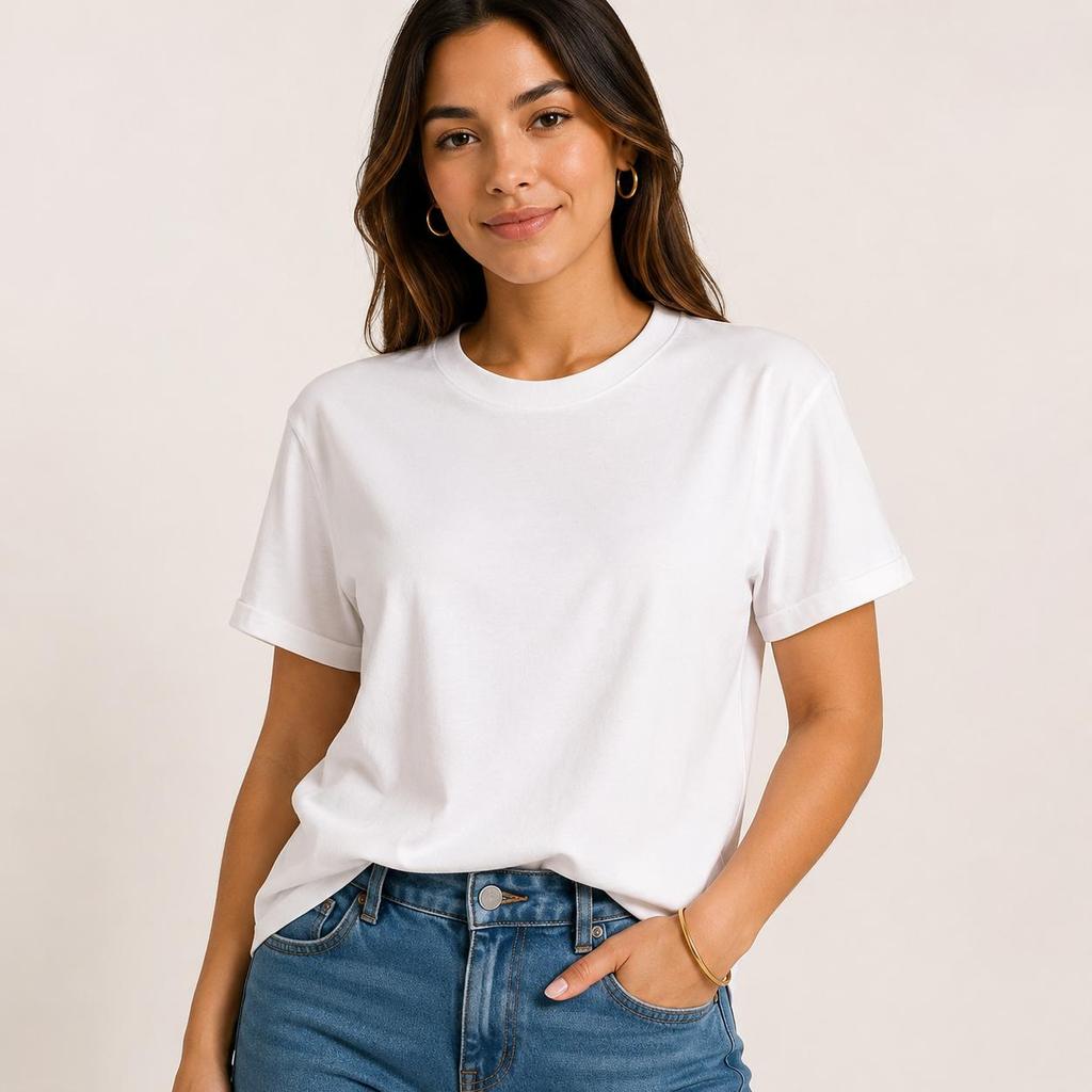 Blusa Feminina Básica Manga Curta Viscose com Elastano, Toque Macio, Alta Elasticidade, Confortável e Versátil para Look