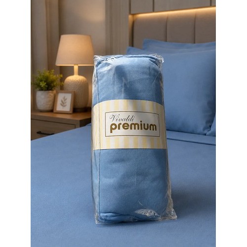 Jogo De Lençóis Jogo De Cama Premium 3 Pçs Azul Liso Jogo de Lençol King Size 3 Peças Algodão Elástico Azul Liso