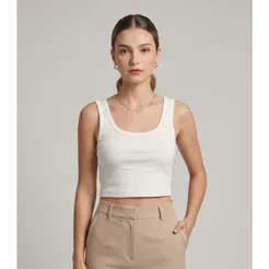 Top Em Ribana Viscose Infinita Cor Bege