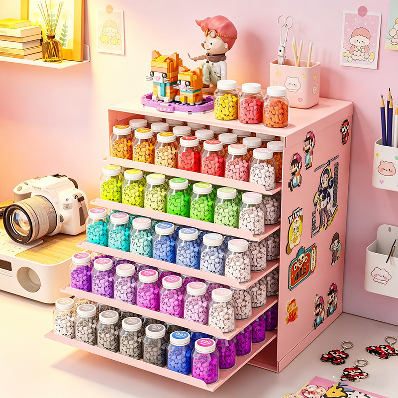 Perler Bead Storage Caixa Gaveta Organizador Desktop Cosméticos Diversos Rack