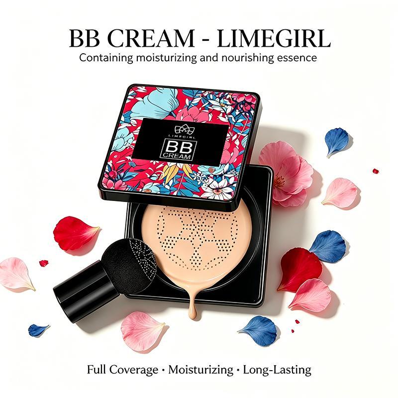 Base BB Cogumelo Alta Cobertura Longa Duração Maquiagem Hidratante