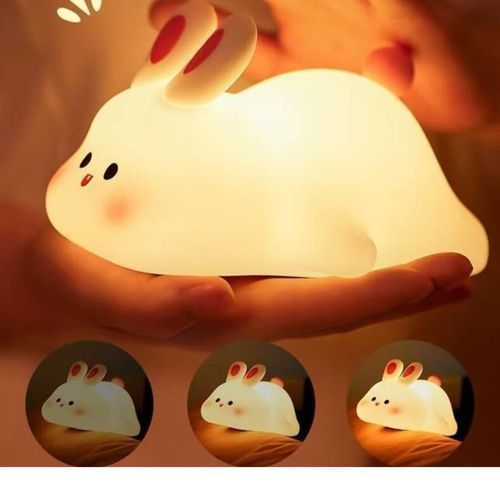 Luminária Coelhinho Led Branca Decoração Infantil Iluminação Suave Ambiente Aconchegante Presente Criativo
