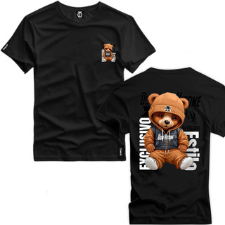 Camiseta Masculina Estampada Urso Estilo 06 Camisa Feminina 100% Algodão Premium