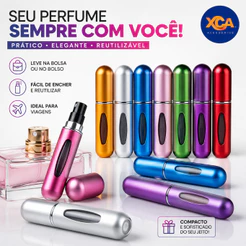 Atomizador de Perfume Recarregável 5ml Frasco Mini Portátil Spray de Bolsa para Viagem