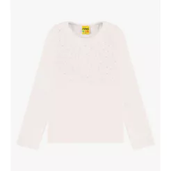Blusa de Manga Longa em Ribana 2x1 Rovi Kids Bege