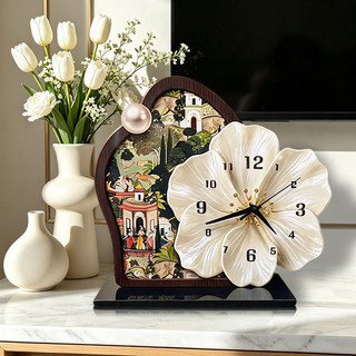 Estilo Medieval decoração de mesa relógio de parede pendurado relógio de parede High-End Retro pêndulo criativo flor mud