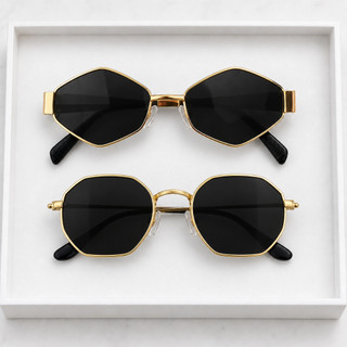 2 peças Óculos de Moda Feminina com Armação Metálica Oval e hexagonal Y2K Óculos Estilo vintage dia a dia Férias verao