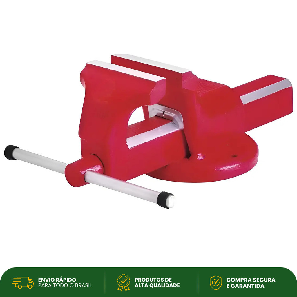 Morsa Torno de Bancada N° 4 Aço Forjado Forjasul 100 mm Abertura Base Fixa