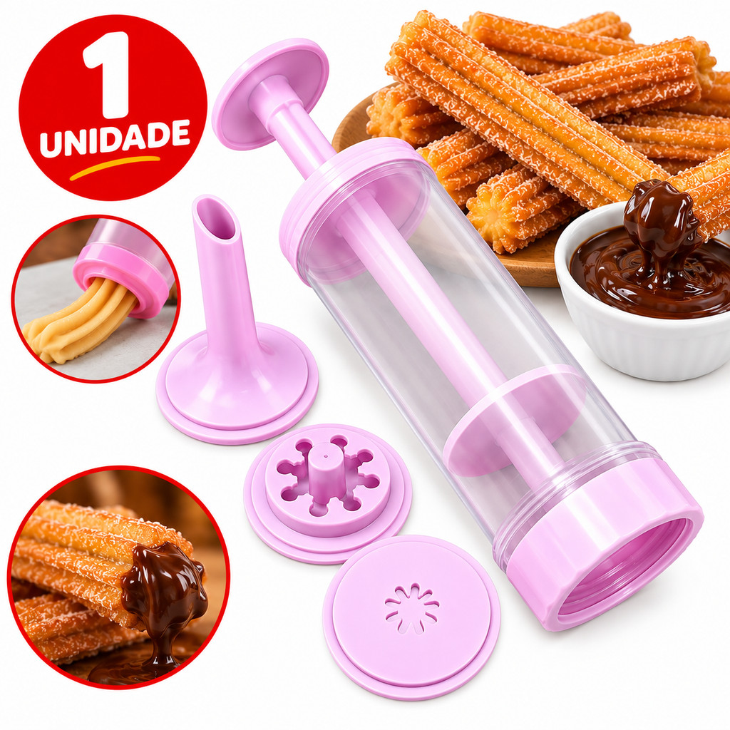 Modelador e Recheador de Churros Manual Máquina Prática para Churros Caseiros