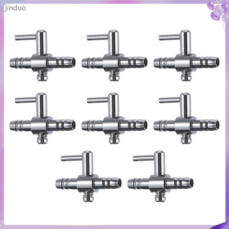 🧂 8Pieces Conector Regulador De Linhas De Ar Para Aquário Prata