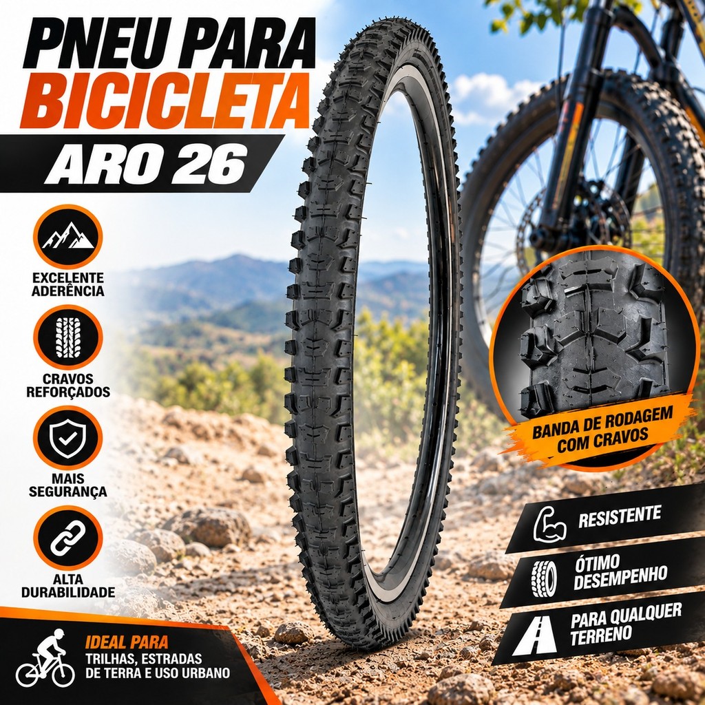 Pneu Bike Aro 26x1.95 Parrudo Adventure Cinborg