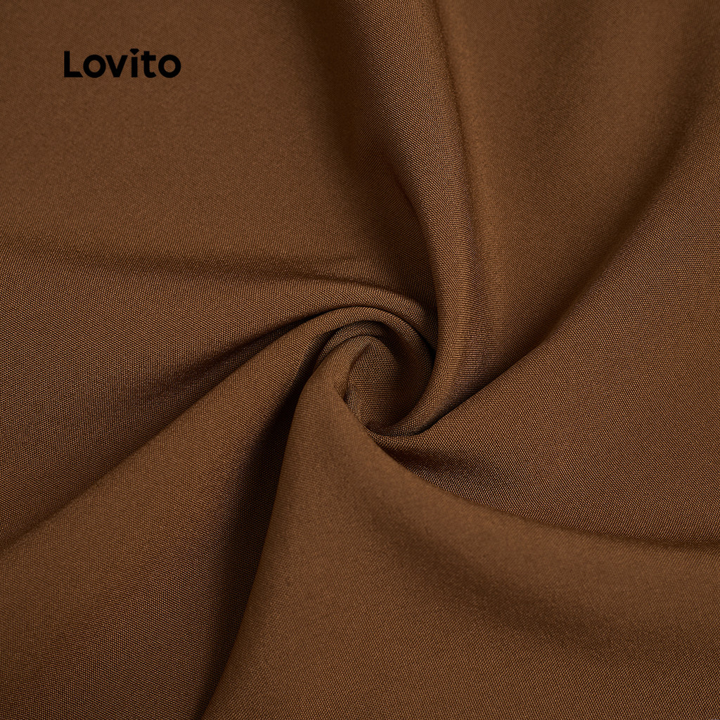 Lovito Vestido Casual com Zíper Feminino Primavera/Verão LK6LD378