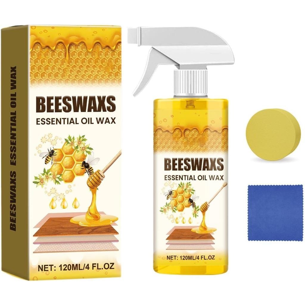 Spray de polimento para madeira com cera de abelha 120ml - Cuidados naturais para madeira e polimento de móveis de madei