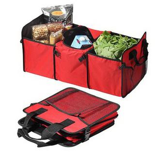 Organizador Porta-Malas Com Cooler 3 Divisórias Bolsos Bolsa Térmica Carro Compras Viagem Mercado Com Alça