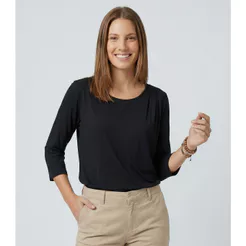 Blusa Feminina Manga 3/4 Endless Preto