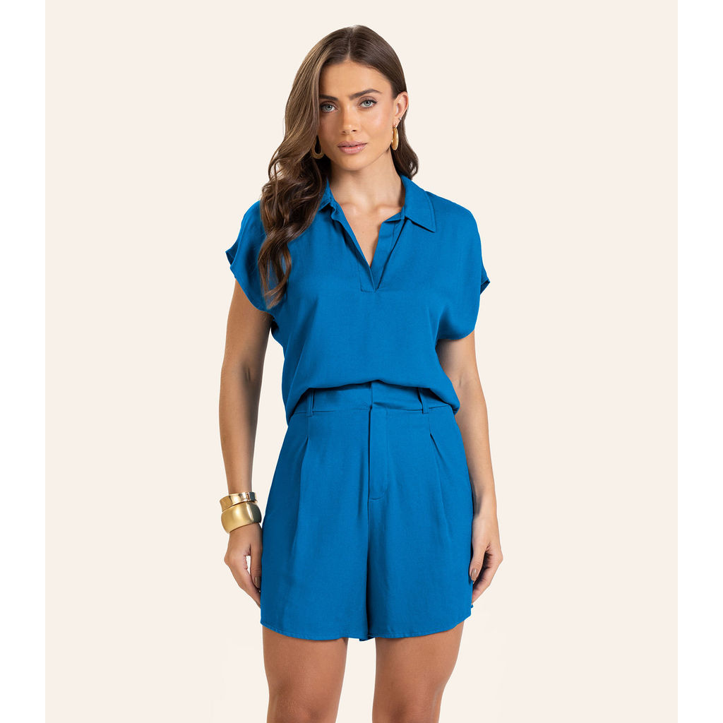 Bermuda Viscose Modena Pesada Feminino Endless Azul