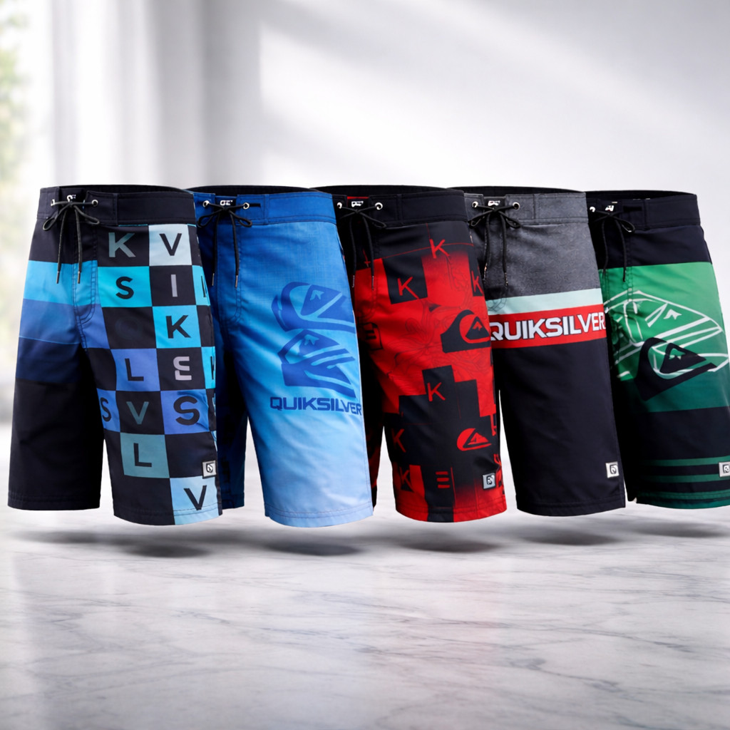 Kit 5 Bermuda Masculina Short Calçao Tactel Elastano Adulto Praia Surf Short Bermuda Masculina Tac Tel Elástico Bolso ta