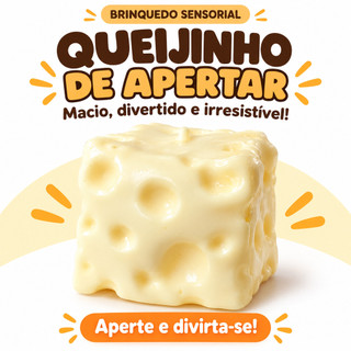 Queijinho Squishy Gigante de Apertar Antiestresse Sensorial Macio TPR 150g Kit com 1 2 3 Unidades