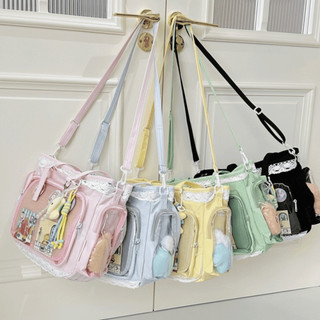 Bolsa Crossbody Transparente Lolita , Itabag De Renda De Nylon De Grande Capacidade De Ombro Estilo Balé DIY Anime