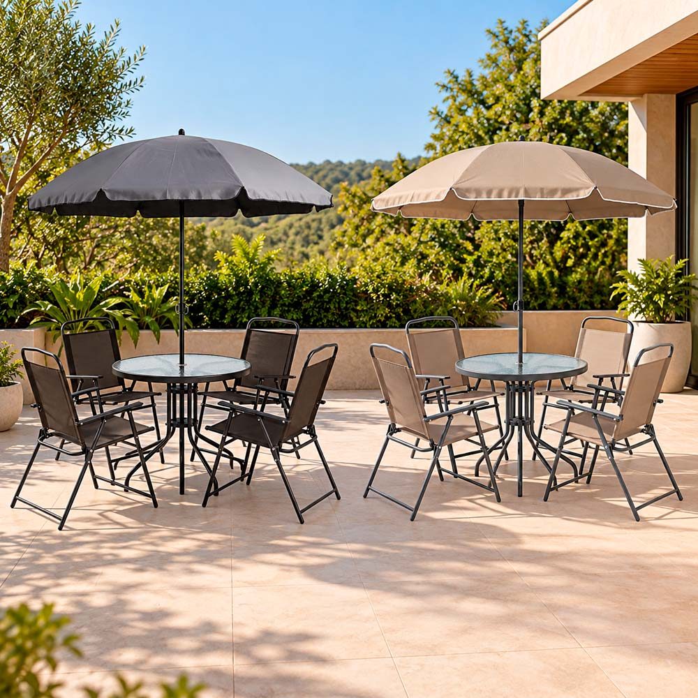 Conjunto Mesa + 4 Cadeiras e Ombrelone Para Piscina Sítio Fazenda Praia Dobrável Kala · foto 2