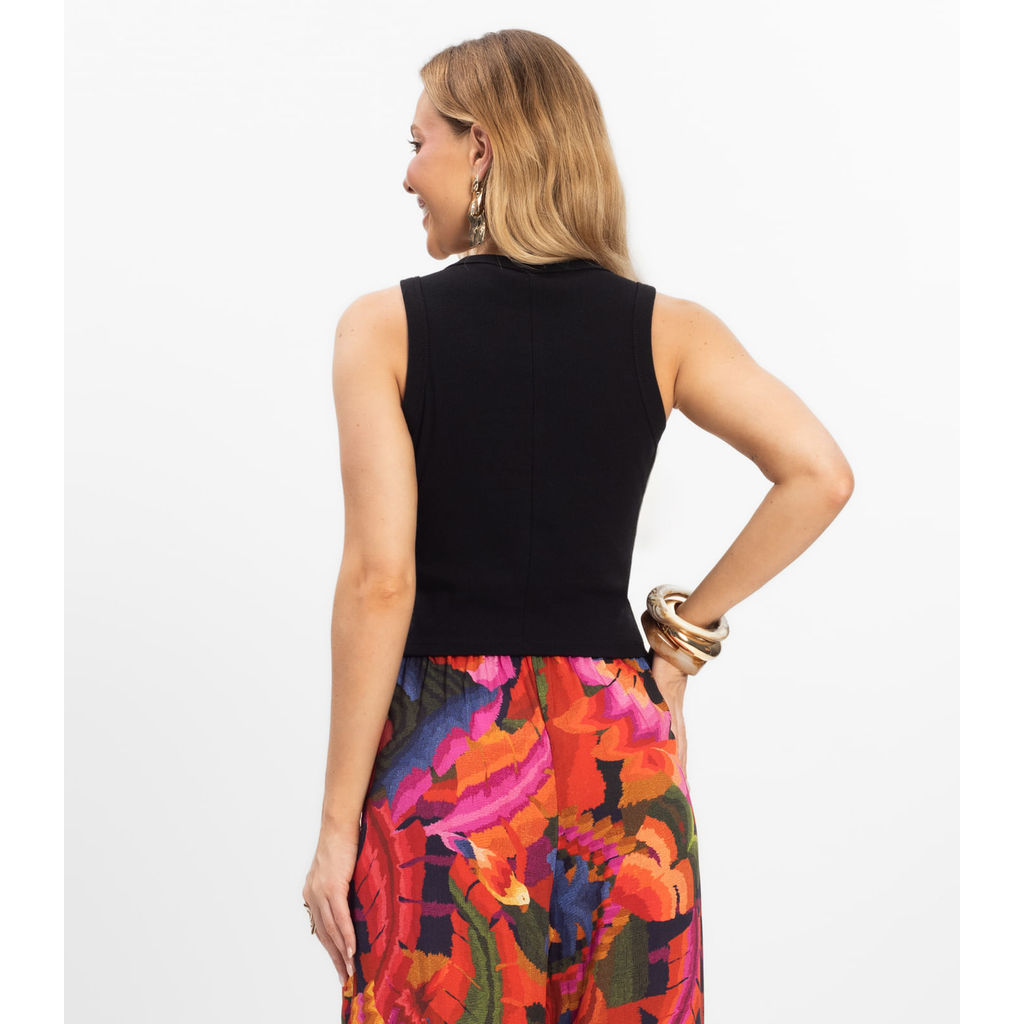 Regata Básica Feminina em Cotton Leve Rovitex Preto · foto 2