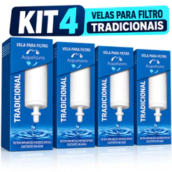 4 a 1 Velas Filtro de Barro Tradicional Acqua Azzurra Bebedouro de Água