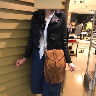 Youth casual soft women's woven bag 2026 spring/summer travel foreign tassel shoulder crossbody women's bag trendy Bolsa