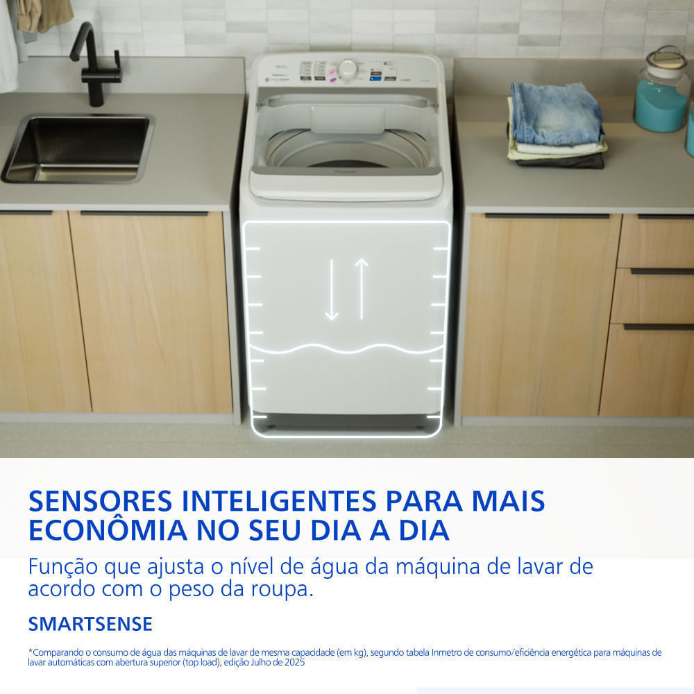 Máquina de lavar Ideal+ Panasonic 14Kg Lavagem Eficiente SmartSense Função Vanish Branca - NA-F140B1W — imagem 2 de 2