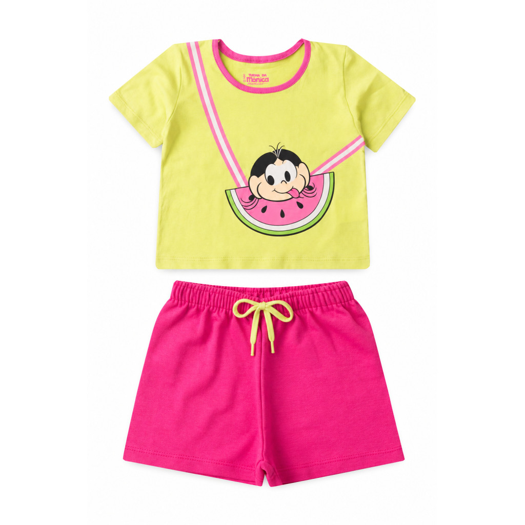 Conjunto Feminino Infantil Magali Faminta - Turma da Mônica