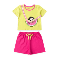 Conjunto Feminino Infantil Magali Faminta - Turma da Mônica