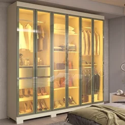 Guarda-Roupa Casal com 6 Portas Reflecta com Pés 100% MDF Império Off White Off White