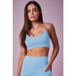 Top Feminino Fashion Fitness Com Bojo Planet Girls Azul