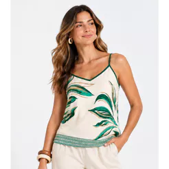 Blusa De Alça Verão Feminino Rovitex Verde