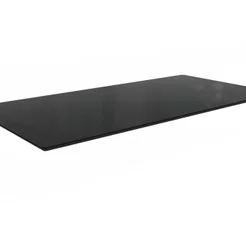 Tampo para Mesa de Jantar 2000x1000 de Madeira com Vidro Preto/Fosco Preto Fosco