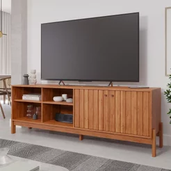 Rack para TV até 70 Polegadas 100% MDF 185cm Holanda Marrom Cinamomo