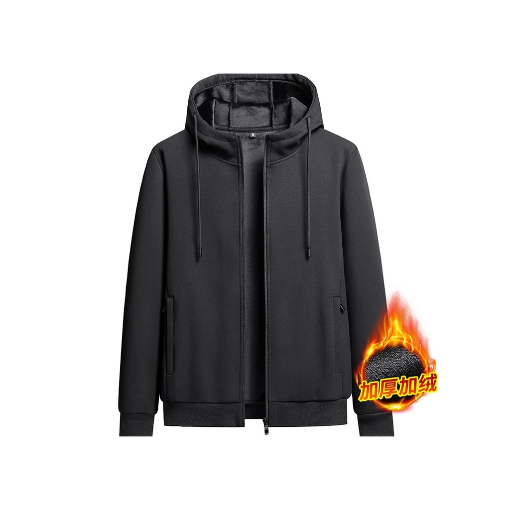Moletom engrossado forro masculino primavera outono puro algodão Casual jaqueta esportiva solta correndo terno solto top