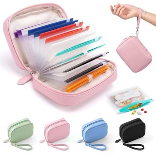Conjunto de organizador de comprimidos à prova d'água com 14 compartimentos para viagens, estojo para medicamentos com 1