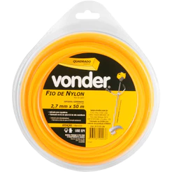 Fio de nylon quadrado 2,7 mm x 50 metros para roçadeira - Vonder