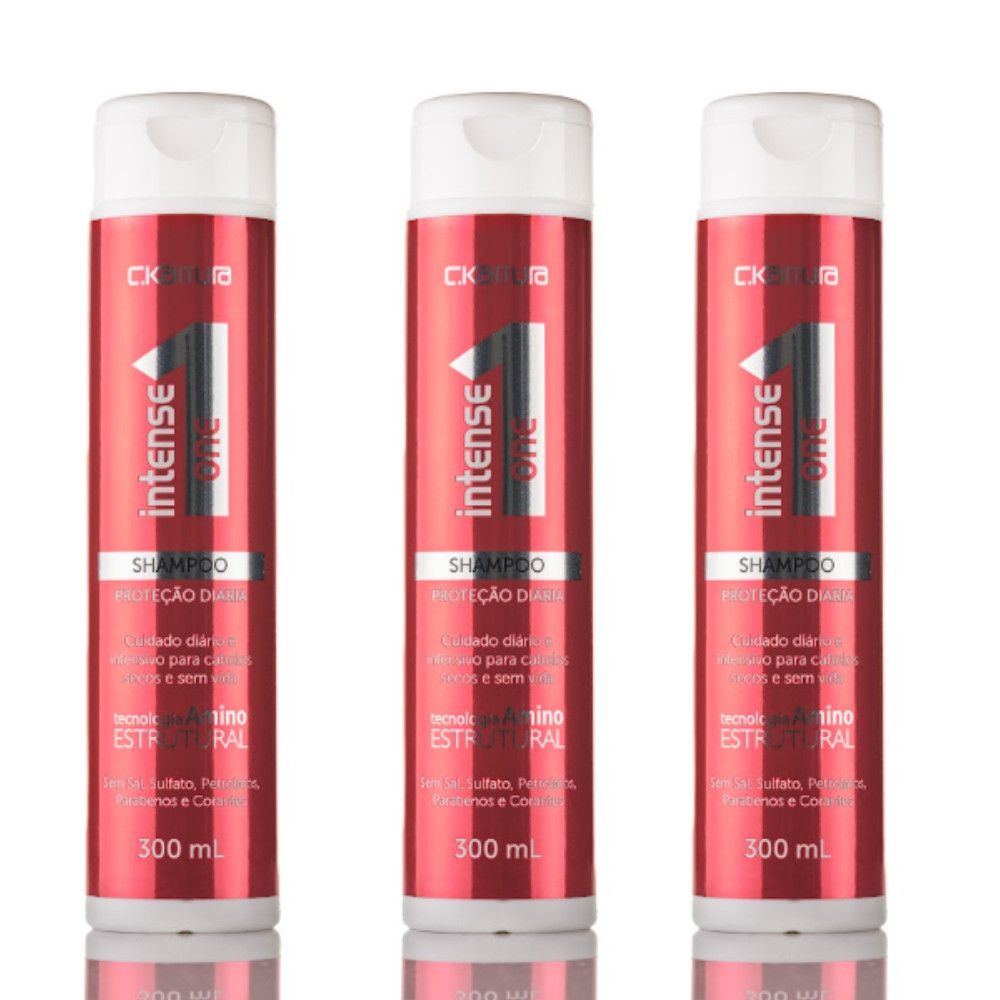 Imagem Kit 3 Shampoos Intense One C.Kamura Proteção Diária 300ml