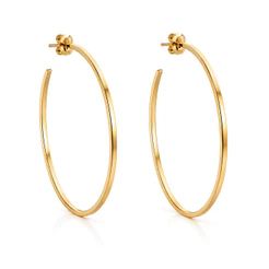 Argola Aberta Quadrada Banhada em ouro 18K