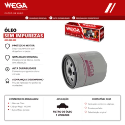 Filtro de Oleo Fox 1.0 1.6 2003 a 2014 Gol G3 G4 1.0 G5 1.6 1.0 Polo Voyage – WEGA WO340