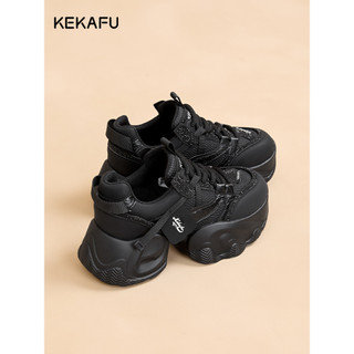 Kekafu sapatos papai de sola grossa feminino 2026 novo estilo inverno velo velo pequeno olhar aumentado sapatos esportiv