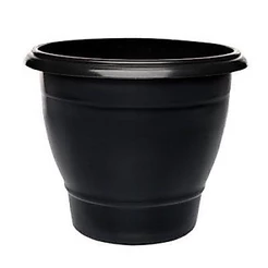 kit 5 Vasos Redondos Grande Preto 15 Litros