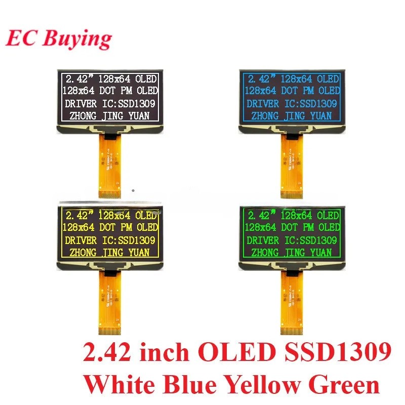 Módulo De Exibição LCD OLED De 2.42 Polegadas Tela LED " 128 * 64 128X64 SPI/IIC I2C Interface Paralela SSD1309 Branco A