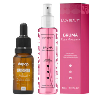 Kit Bruma Rosa Mosqueta 130ml Lady Beauty + Blindagem Poderosa Diluidor, Fixador Primer Dapop em Oferta na Shopee