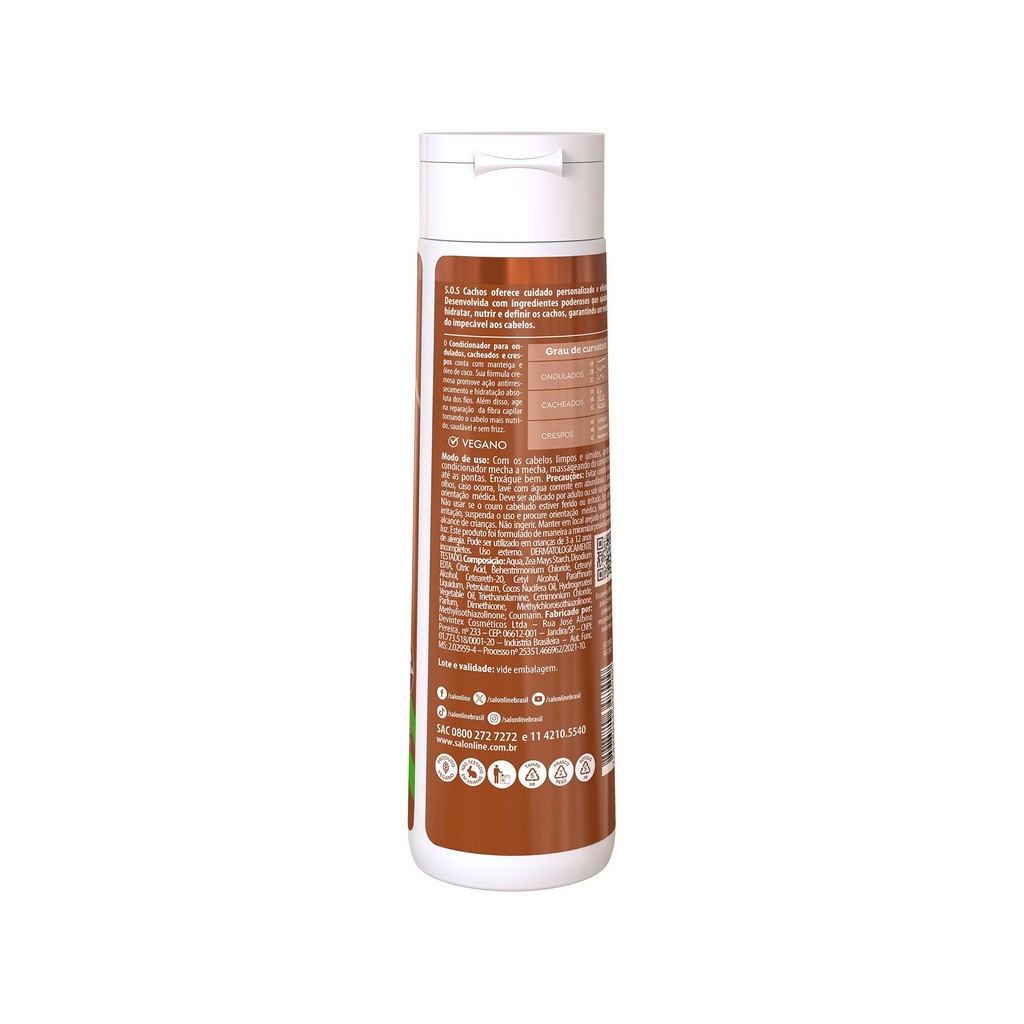 Kit Shampoo e Condicionador SOS Cachos Coco 300ml Salon Line