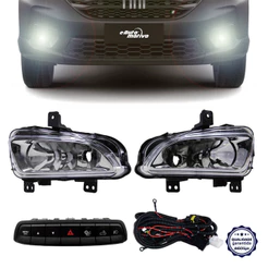Farol de Milha Fiat Strada 2021 a 2022 Shocklight Auxiliar Neblina Botão Original Kit